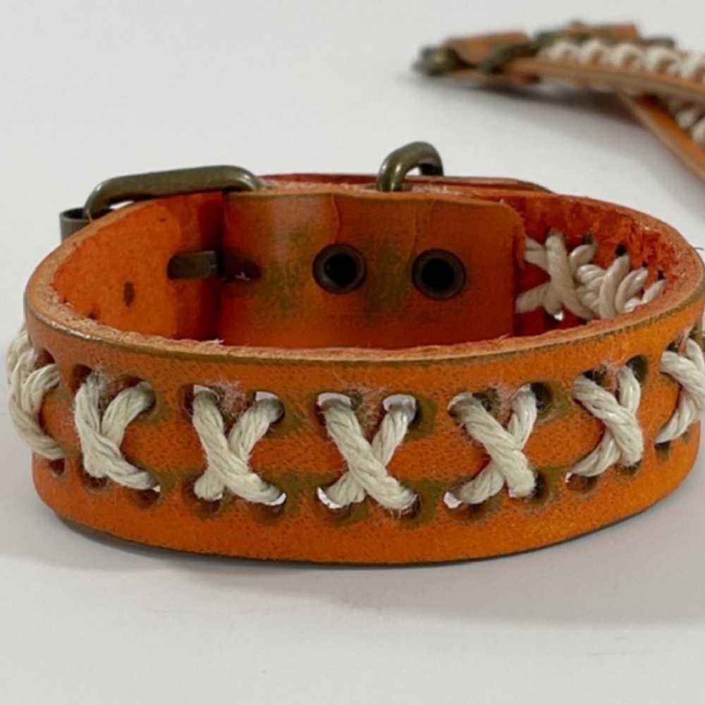 NWT, brand New from my Boutique! Unisex Leather bracelets w/ twine braiding.